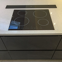 Black glass hob and hood image